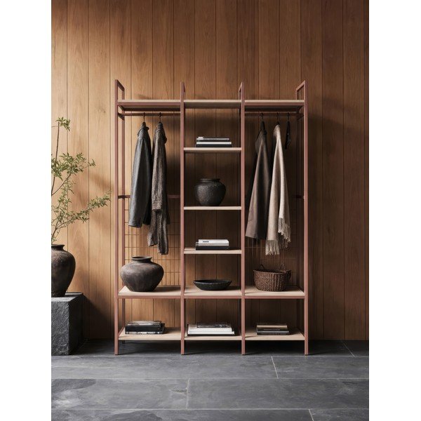 Șifonier teracotă deschis din oțel 140x179,5x40 cm Amara – Marckeric-image-1