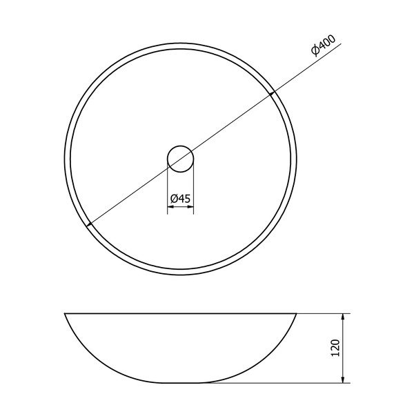 Chiuvetă crem rotundă din piatră ø 40 cm Blok 1 – Sapho-image-3
