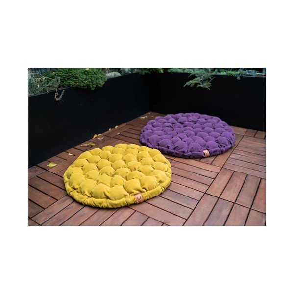 Pernă relaxare cu bile de masaj Linda Vrňáková Bloom, Ø 75 cm, gri deschis-image-3