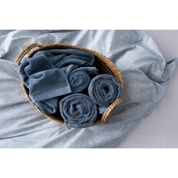 Prosop din bumbac froté Södahl China, 140 x 70 cm, albastru-image-1