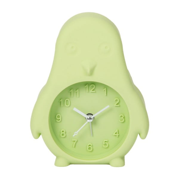Ceas cu alarmă Just 4 Kids Green Penguin, verde deschis