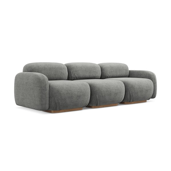 Canapea modulară gri cu tapițerie din țesătură bouclé 270 cm Ailani – Makamii-image-2