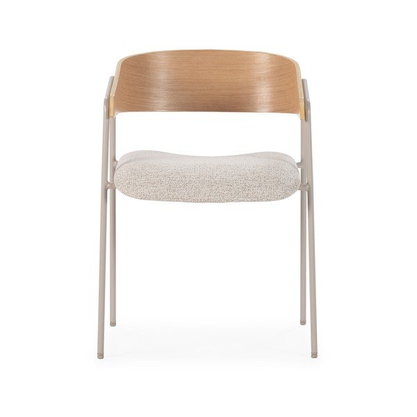 Set de scaune de sufragerie gri deschis/în culoare naturală cu cotiere 2 buc. tapițat Cora – MOME-image-2