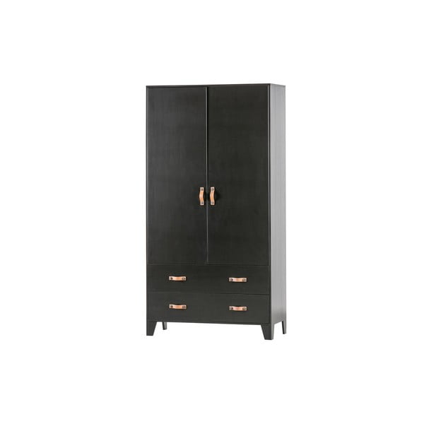 Șifonier din lemn de pin WOOOD Dian, negru-image-2