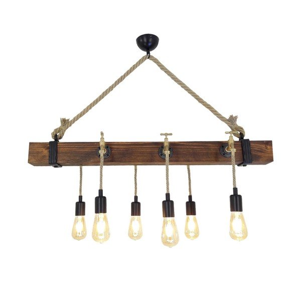 Lustră din lemn Kutuk, 6 becuri-image-3