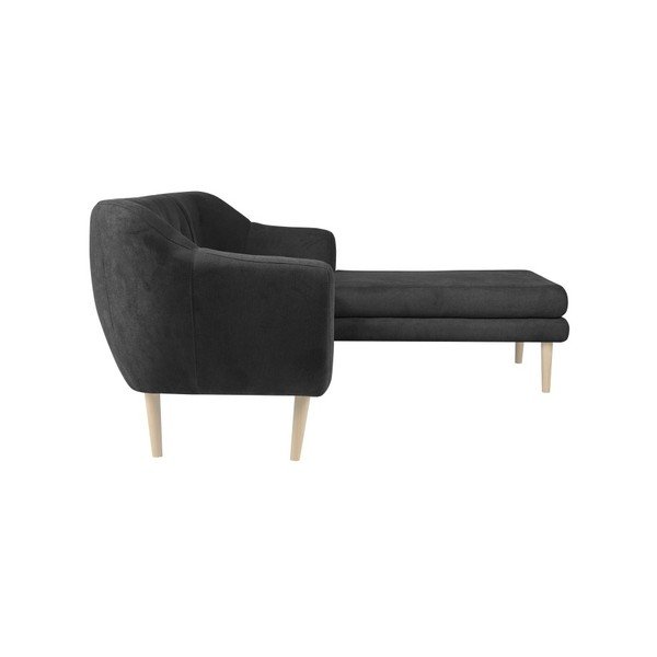 Colțar cu șezlong pe partea dreaptă Mazzini Sofas Sicile, gri închis-image-1