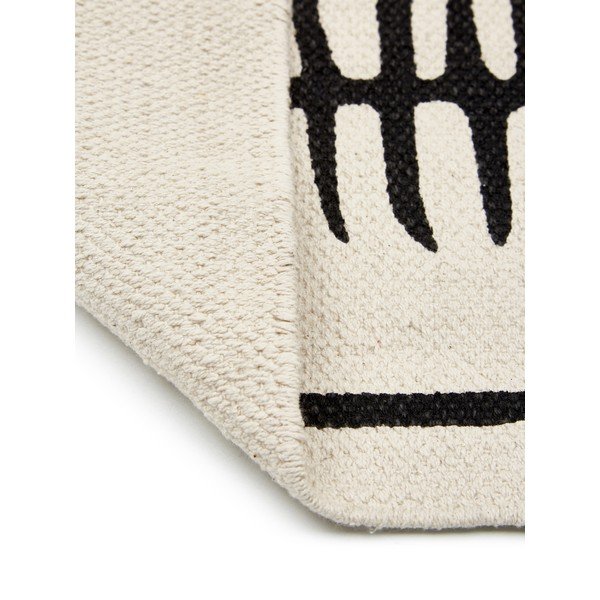 Covor țesut manual din bumbac Westwing Collection Rita, 70 x 140 cm, bej-negru-image-3