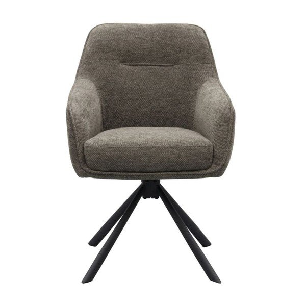 Scaun de living gri închis cu cotiere tapițat Avola – Unique Furniture-image-1