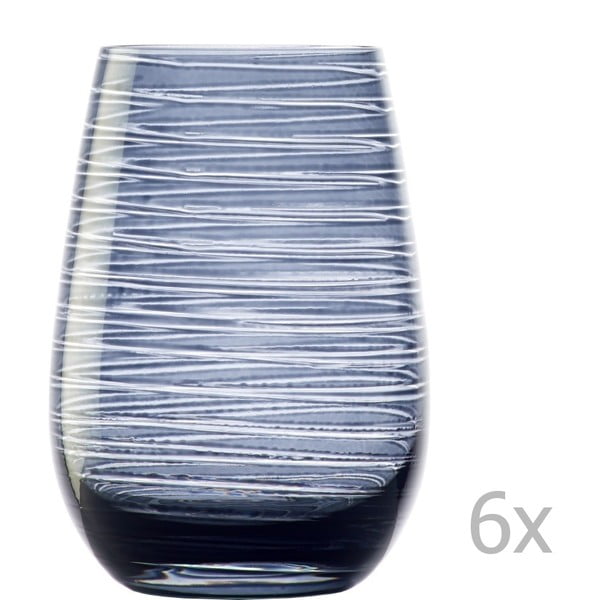 Set 6 pahare Stölzle Lausitz Twister, 465 ml, albastru 