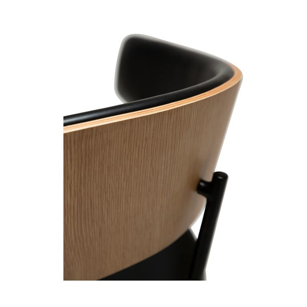 Scaun de sufragerie negru/în culoare naturală deschisă cu cotiere Crib – DAN-FORM Denmark-image-1