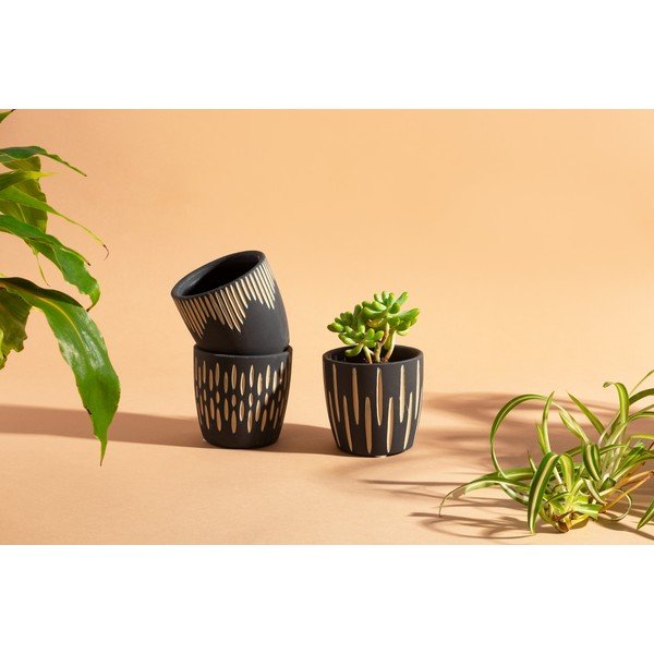 Ghivece decorative 3 buc. din teracotă ø 8 cm Grafitto – Sass & Belle-image-1