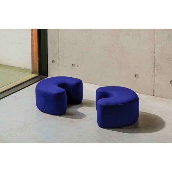 Puf albastru cu tapițerie din lână Ü – noo.ma-image-3