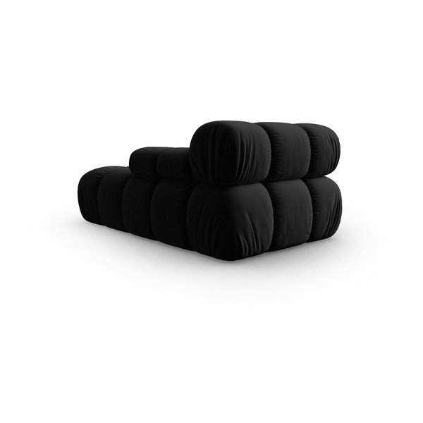 Șezlong negru cu tapițerie din catifea (colț dreapta) Bellis – Micadoni Home-image-4