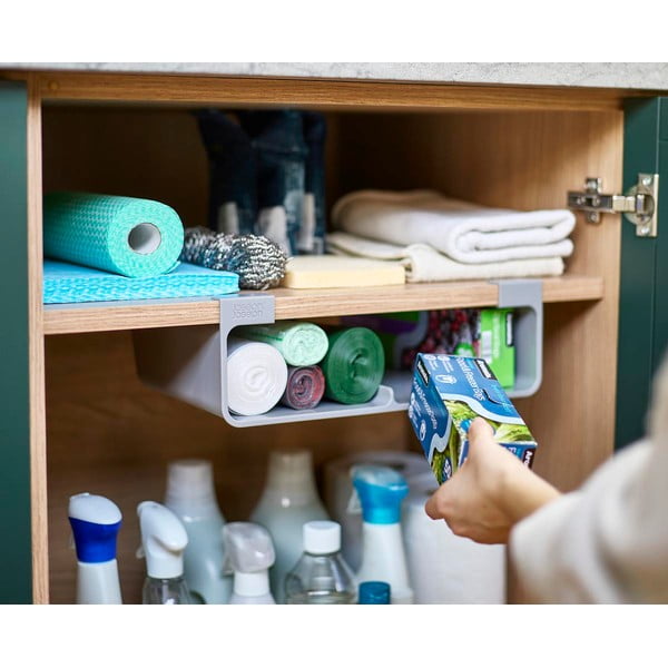 Dispenser pentru prosoape de bucătărie din hârtie și folie de aluminiu gri de agățat din plastic CupboardStore – Joseph Joseph-image-4