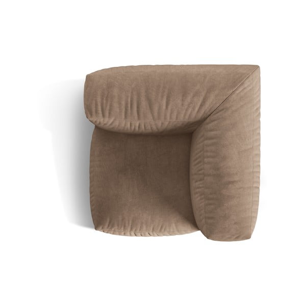 Modul pentru canapea modulară maro deschis cu tapițerie din catifea (cu colț variabil) Martina – Micadoni -image-3