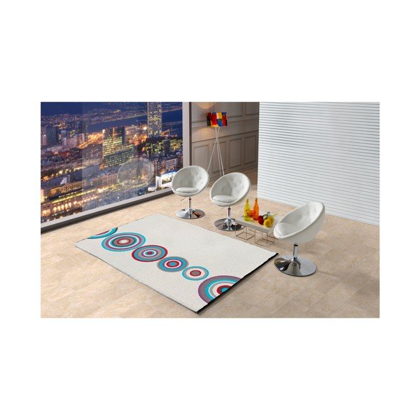 Covor Universal Boras Circles, 57 x 110 cm, alb -image-2