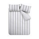 Lenjerie de pat albă/gri pentru pat dublu 200x200 cm Cove Stripe – Catherine Lansfield