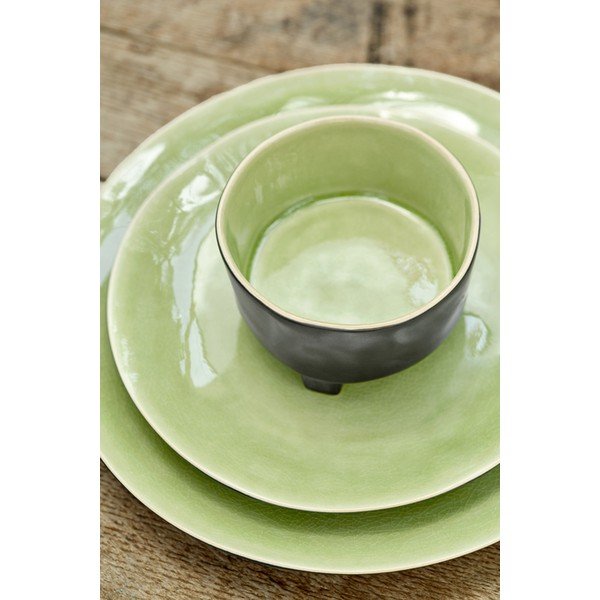 Bol cu piciorușe din gresie ceramică Costa Nova Riviera, ⌀ 14 cm, negru-verde-image-1