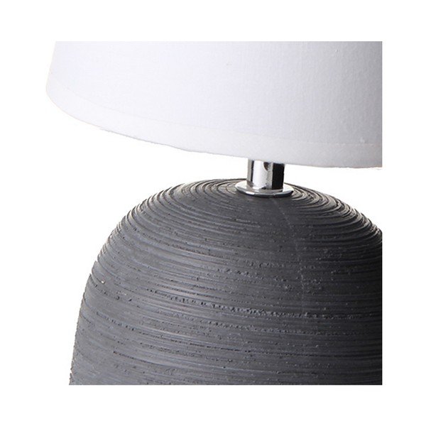 Veioză gri din ceramică cu abajur textil (înălțime 27,5 cm) – Casa Selección-image-2