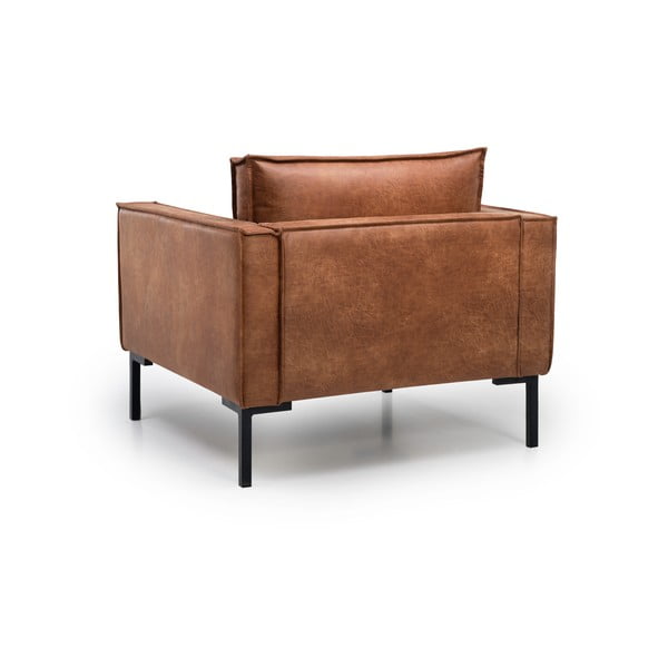 Fotoliu maro   din imitație de piele Rate - Scandic-image-3