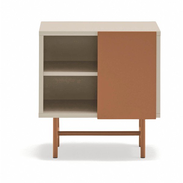 Noptieră cărămizie/bej cu rafturi cu aspect mat Nube – Teulat-image-2