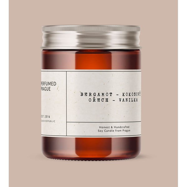 Lumânare parfumată din ceară de soia timp de ardere 40 h #32 Bergamot, Coconut, Vanilla – Perfumed Prague-image-1