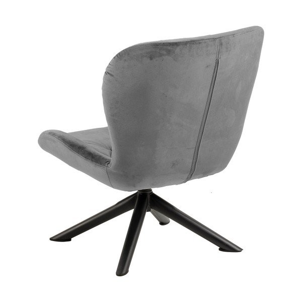 Fotoliu cu husă de catifea Actona Batilda, gri-image-1