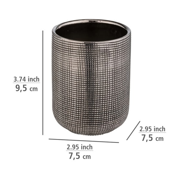 Suport pentru periuța de dinți argintiu din ceramică Rivara – Wenko-image-4