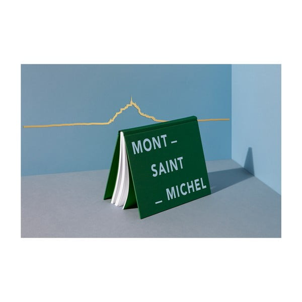 Decorațiune de perete cu silueta orașului The Line Mont-Saint-Michel, auriu