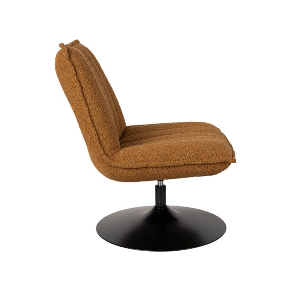 Fotoliu galben ocru cu tapițerie din stofă bouclé Jax – White Label-image-3