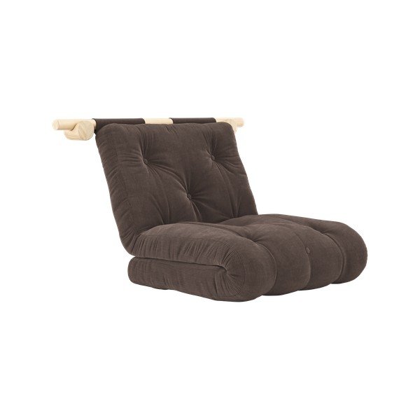 Fotoliu maro închis cu tapițerie din catifea reiată Hooked – Karup Design