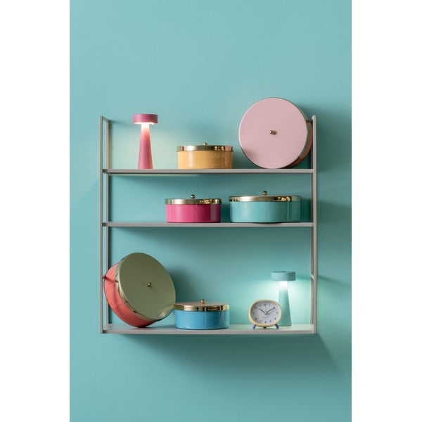 Cutie de depozitare galbenă din metal decorativă ø 16x6 cm Double Funky – PT LIVING-image-1