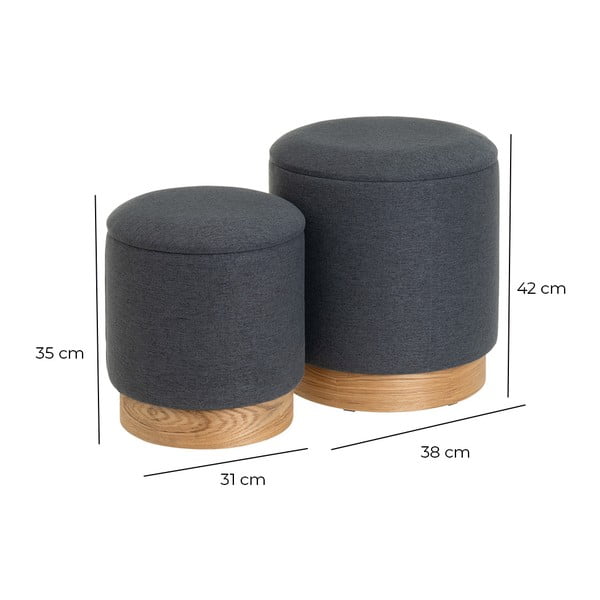 Pufuri gri-închis 2 buc. – Casa Selección-image-4