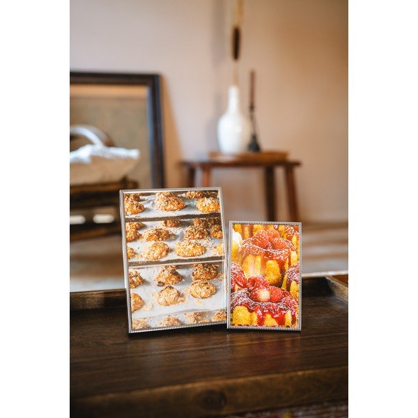 Ramă foto argintiu-lucios cu picior de susținere din metal 14x19 cm Sweet Memory Pearl – Zilverstad-image-1