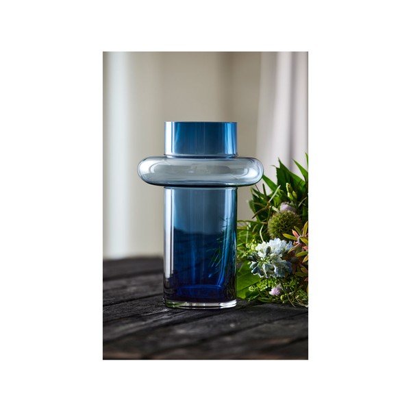 Vază din sticlă Lyngby Glas Tube, înălțime 30 cm, albastru închis-image-4