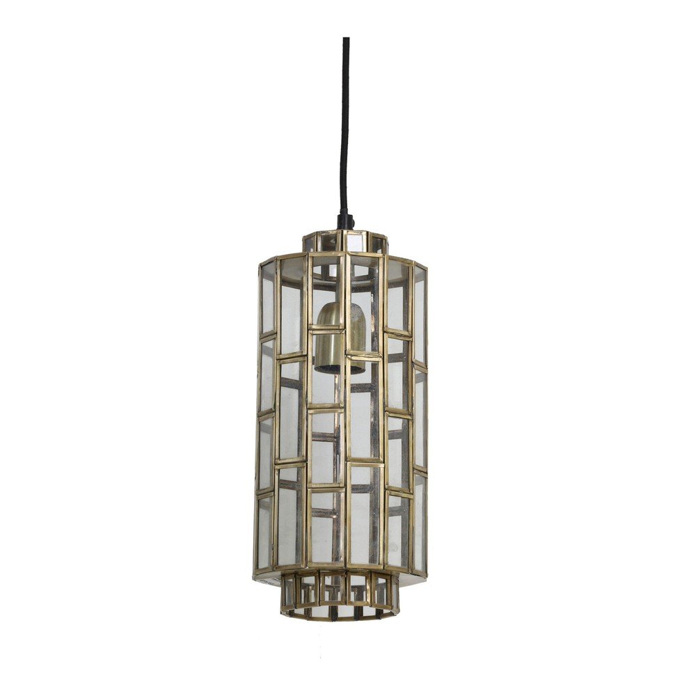 Lustră bronz cu abajur din sticlă Søstrene – Light &amp; Living
