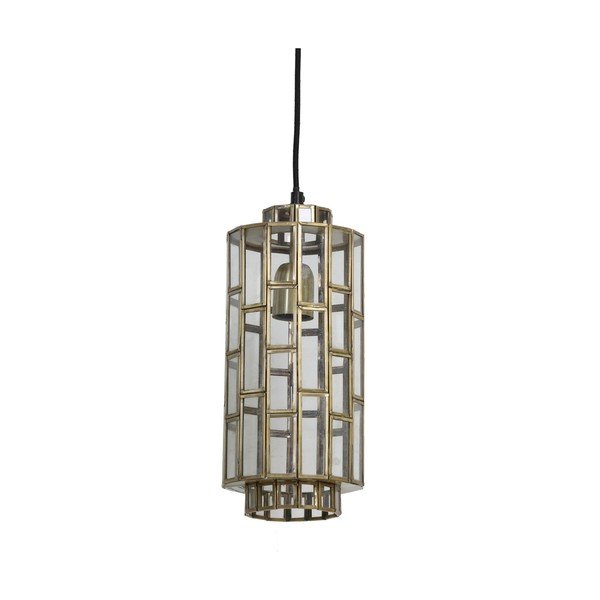 Lustră bronz cu abajur din sticlă Søstrene – Light & Living
