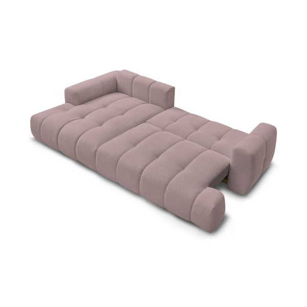 Colțar roz extensibil/cu spațiu de depozitare (cu colț pe partea stângă/cu șezlong) Fuji – Bobochic Paris-image-4