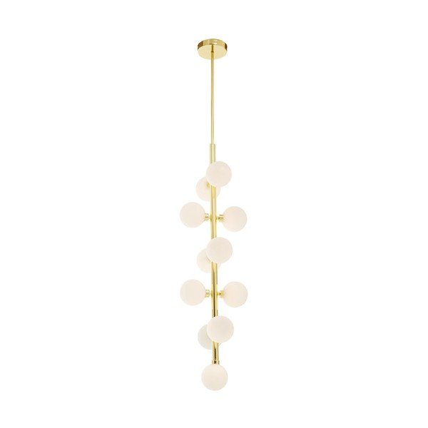 Lustră albă/aurie din metal cu abajur din sticlă ø 27 cm Trieste – Premier Housewares