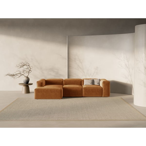 Colțar cărămiziu (cu colț pe partea stângă/cu șezlong) Bergamo – Cosmopolitan Design-image-1