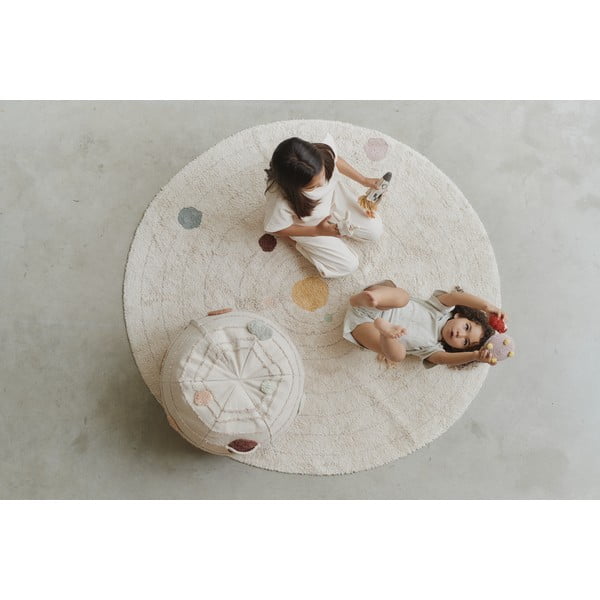 Covor de joacă pentru copii, bej, din bumbac ø150 cm Solar System – Lorena Canals-image-1