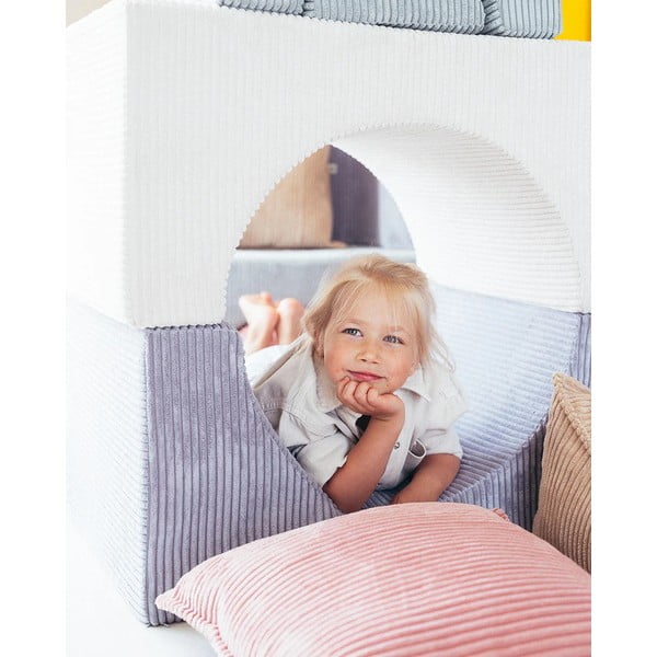 Pernă decorativă pentru copii roz cu tapițerie din catifea reiată Block – Wigiwama-image-2