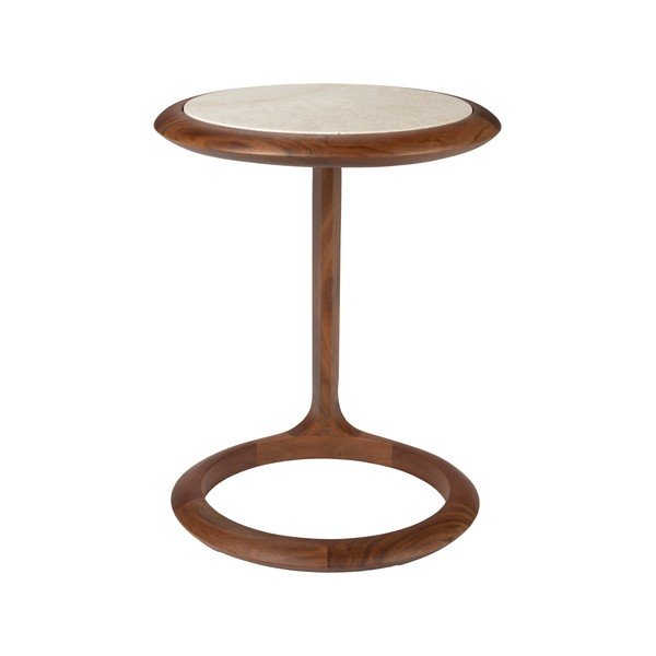 Măsuță auxiliară rotundă cu blat din piatră 41x45 cm Doppio – Zuiver-image-2