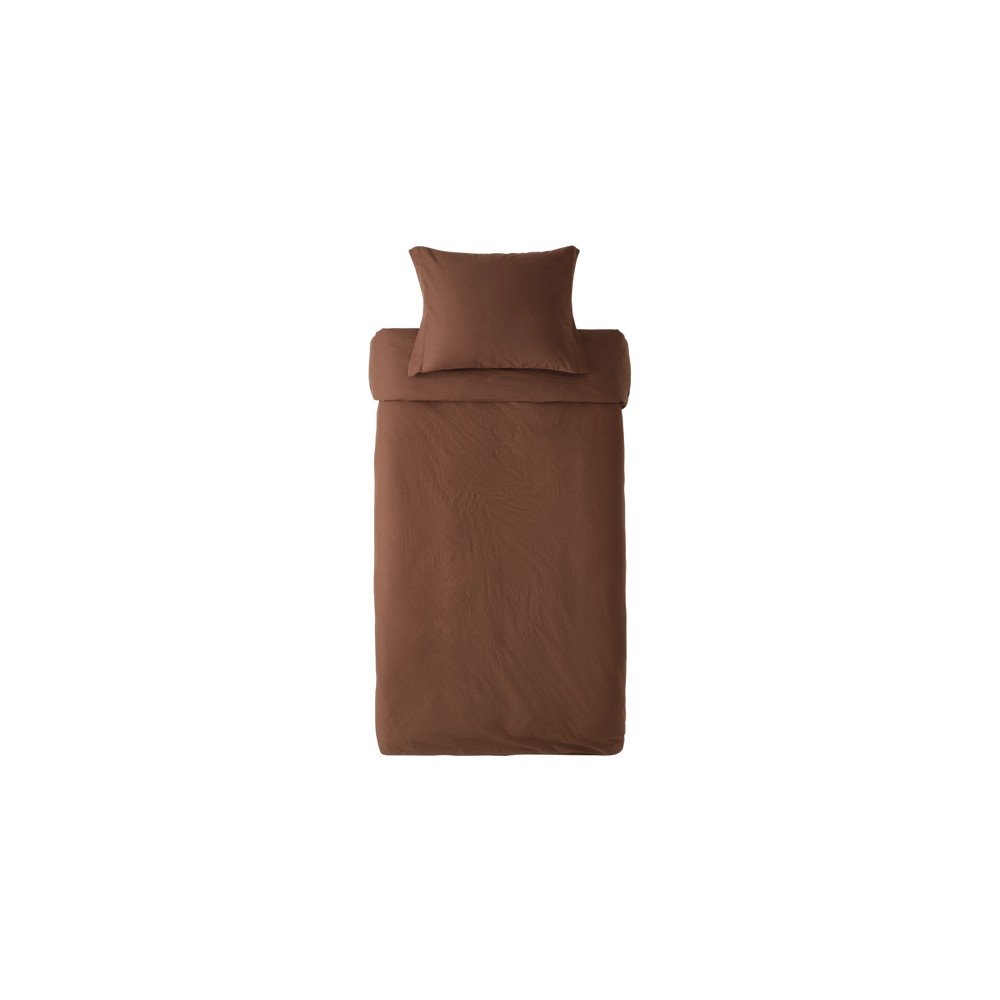 Lenjerie de pat maro din bumbac organic pentru pat de o persoană 150x200 cm Juliette – Ellos Home