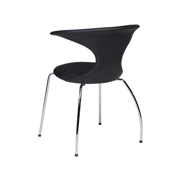 Scaun din piele cu picioare metalice cromate DAN–FORM Flair-image-1