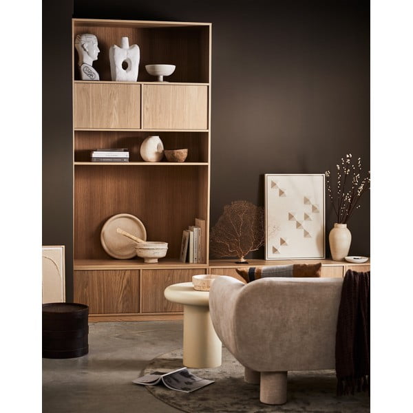 Bibliotecă modulară în culoare naturală cu aspect de lemn de stejar 217x243 cm Modulair – vtwonen-image-3