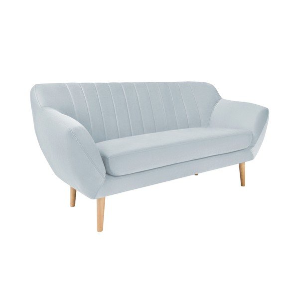 Canapea cu tapițerie din catifea Mazzini Sofas Sardaigne, 158 cm, albastru deschis-image-1