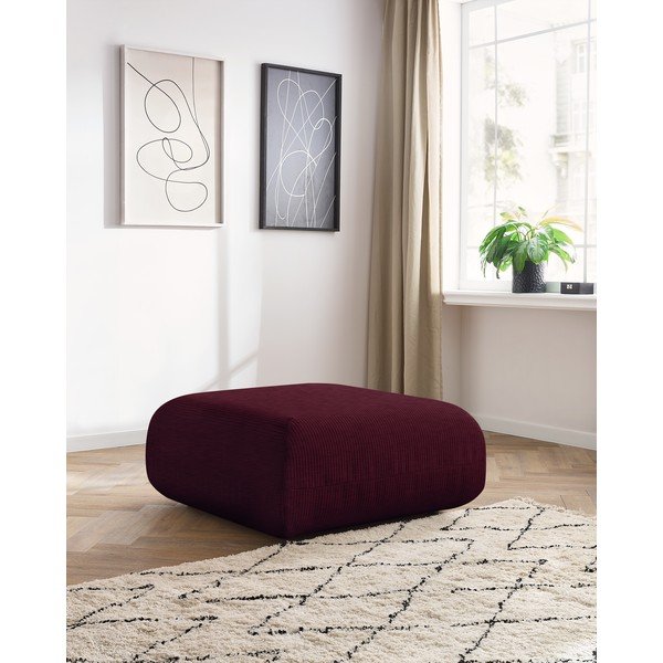 Taburet burgundy cu tapițerie din catifea reiată Lecomte – Bobochic Paris-image-1