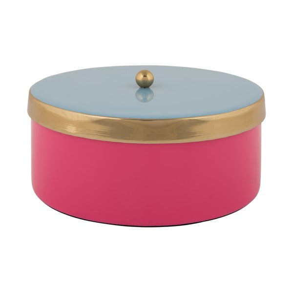 Cutie de depozitare roz din metal decorativă ø 16x6 cm Double Funky – PT LIVING