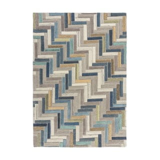 Covor din lână Flair Rugs Russo, 120 x 170 cm, gri-albastru